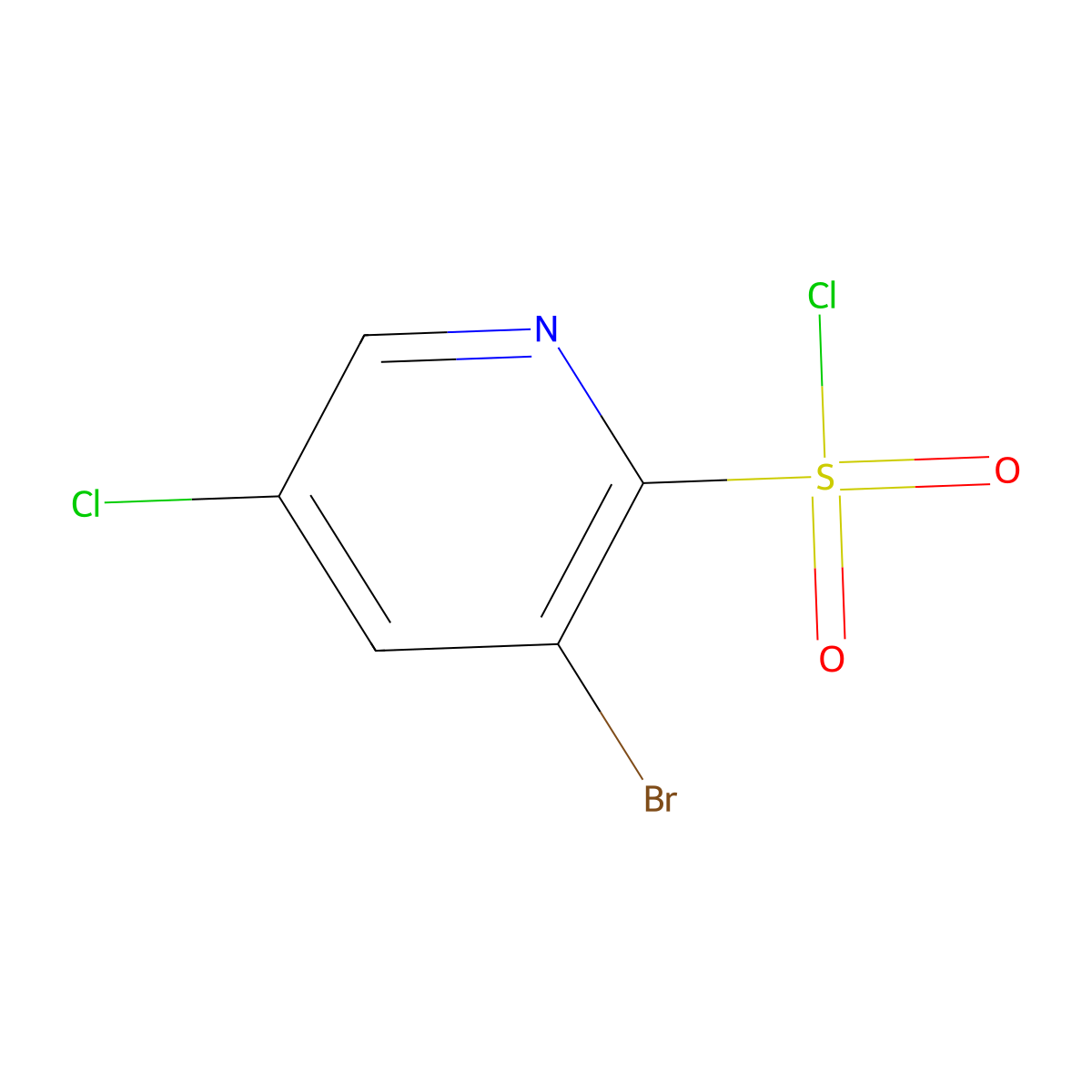 3-Bromo-5-chloropyridine-2-sulfonyl chloride molecular structure, CAS 1261752-04-8