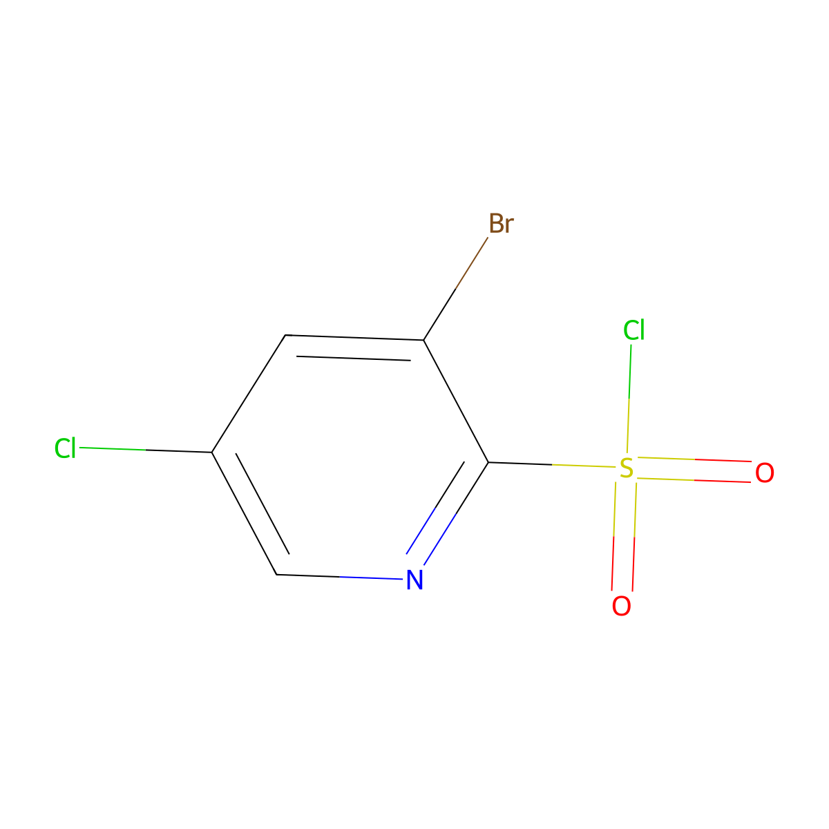 3-Bromo-5-chloropyridine-2-sulfonyl chloride molecular structure, CAS 1261752-04-8
