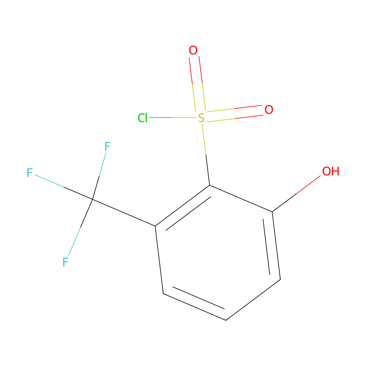 2-Hydroxy-6-(trifluoromethyl)benzene-1-sulfonyl chloride molecular structure, CAS 1261752-22-0