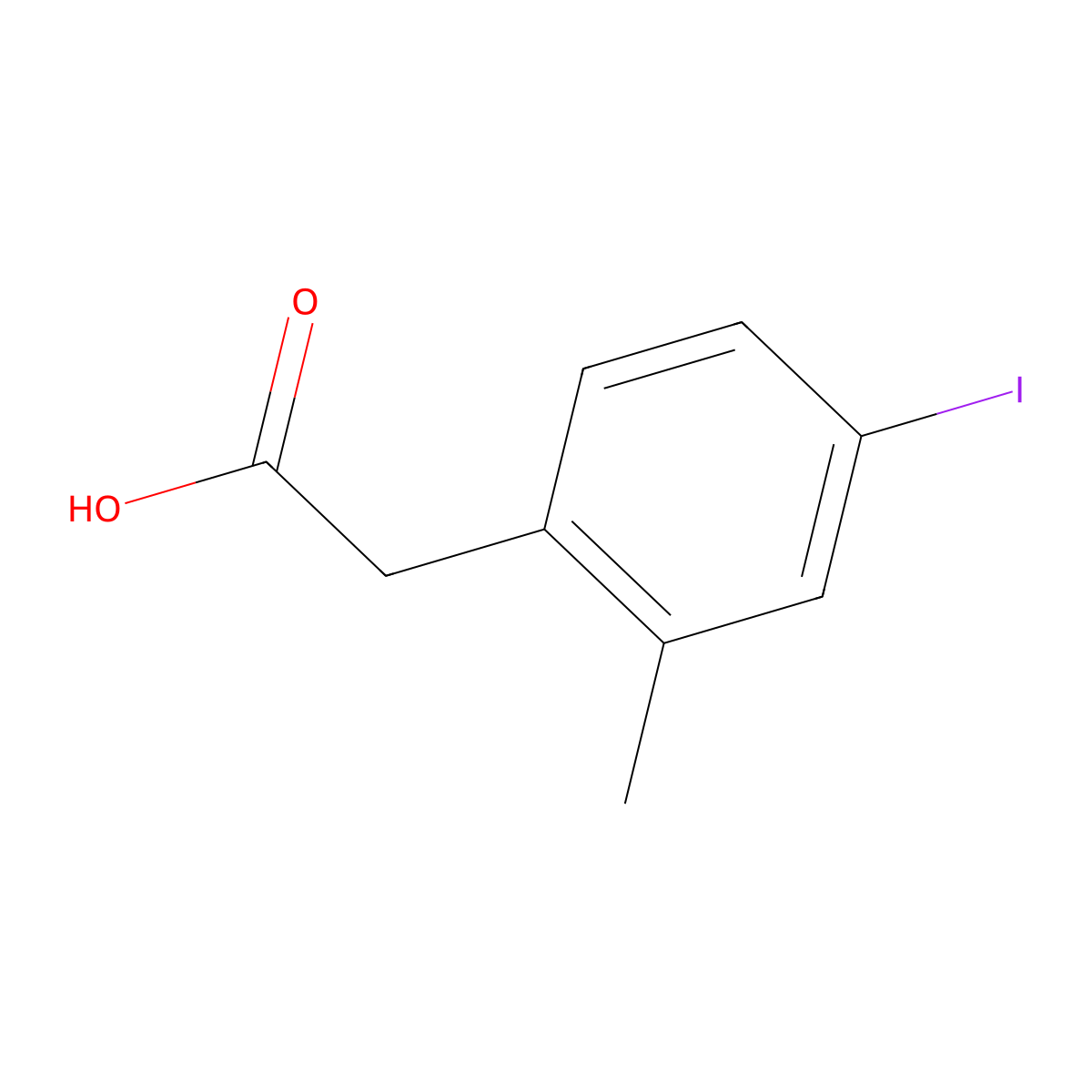 2-(4-Iodo-2-methylphenyl)acetic acid molecular structure, CAS 1261752-32-2