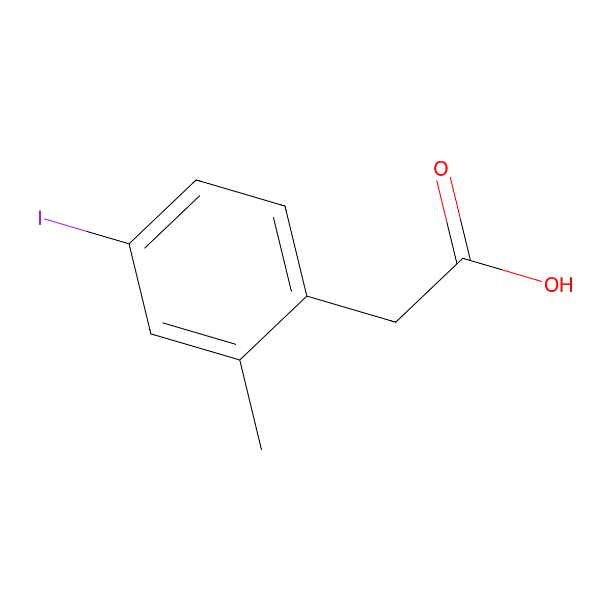 2-(4-Iodo-2-methylphenyl)acetic acid molecular structure, CAS 1261752-32-2