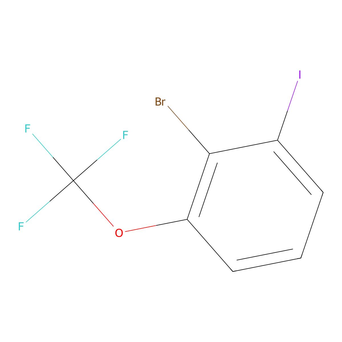 2-Bromo-1-iodo-3-(trifluoromethoxy)benzene molecular structure, CAS 1261752-43-5