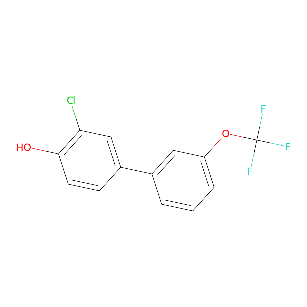3-Chloro-3'-(trifluoromethoxy)[1,1'-biphenyl]-4-ol molecular structure, CAS 1261752-50-4