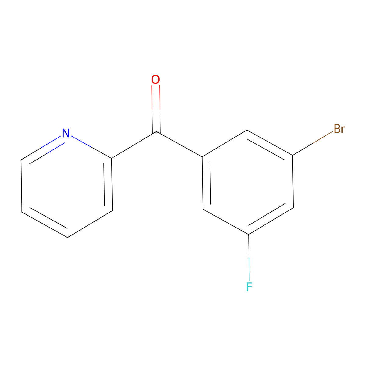 (3-Bromo-5-fluorophenyl)-2-pyridinylmethanone molecular structure, CAS 1261752-57-1
