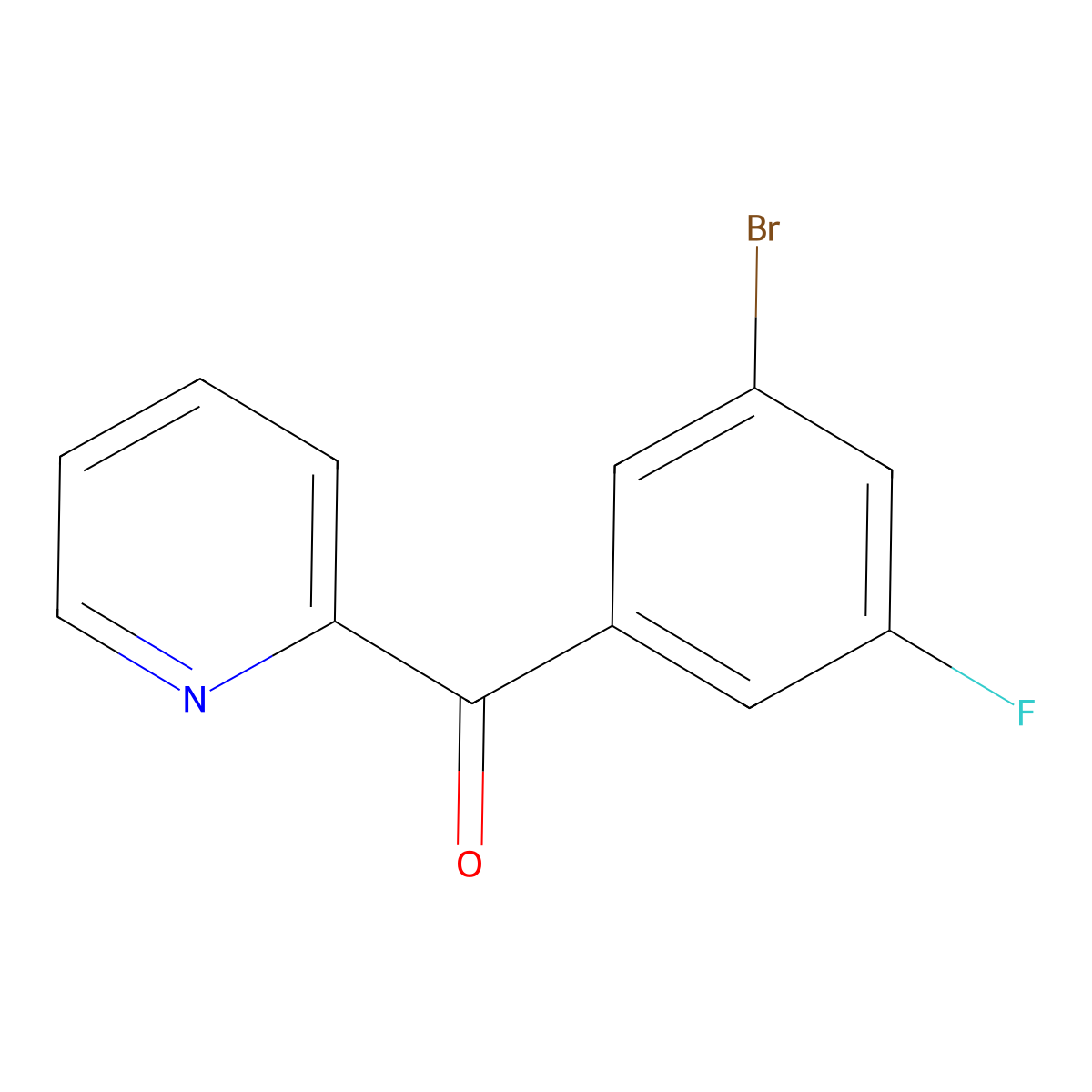 (3-Bromo-5-fluorophenyl)-2-pyridinylmethanone molecular structure, CAS 1261752-57-1