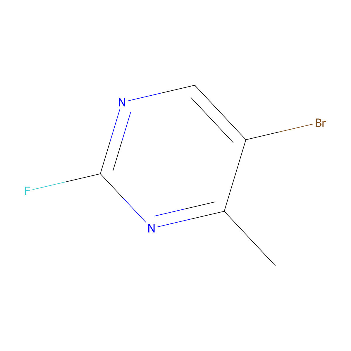 5-Bromo-2-fluoro-4-methylpyrimidine molecular structure, CAS 1261752-66-2