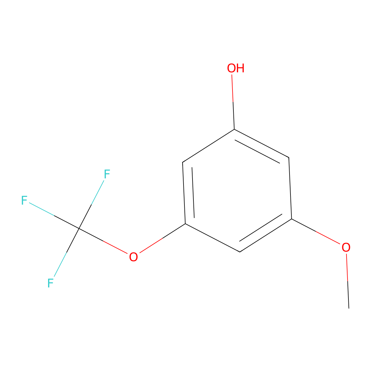 3-Methoxy-5-(trifluoromethoxy)phenol molecular structure, CAS 1261752-88-8