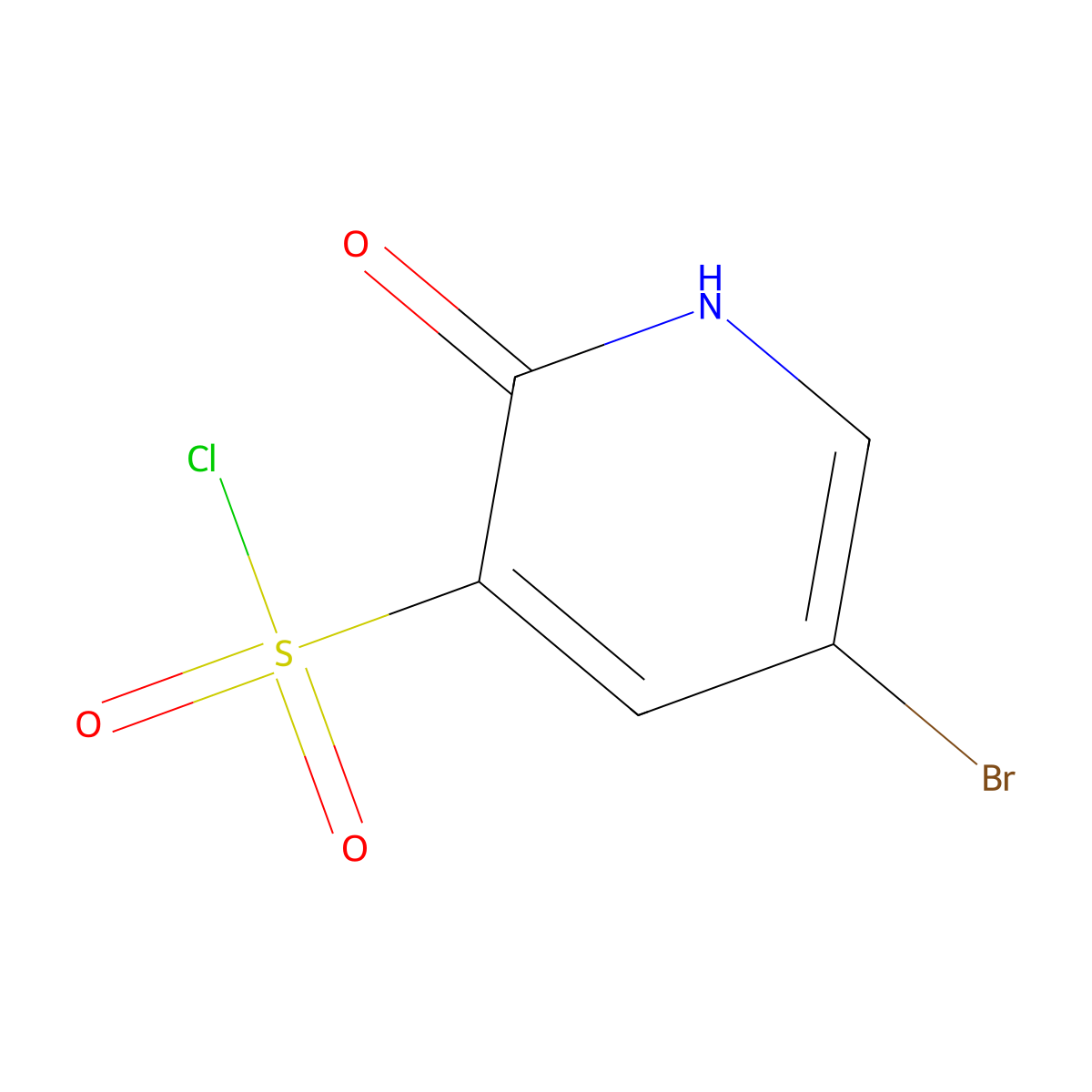 5-Bromo-2-hydroxypyridine-3-sulfonyl chloride molecular structure, CAS 1261752-89-9