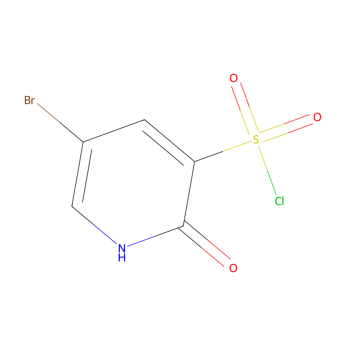 5-Bromo-2-hydroxypyridine-3-sulfonyl chloride molecular structure, CAS 1261752-89-9