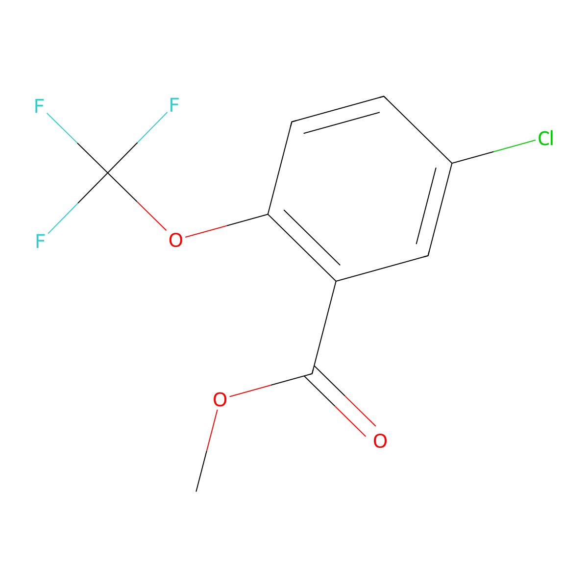 Methyl 5-chloro-2-(trifluoromethoxy)benzoate molecular structure, CAS 1261753-05-2
