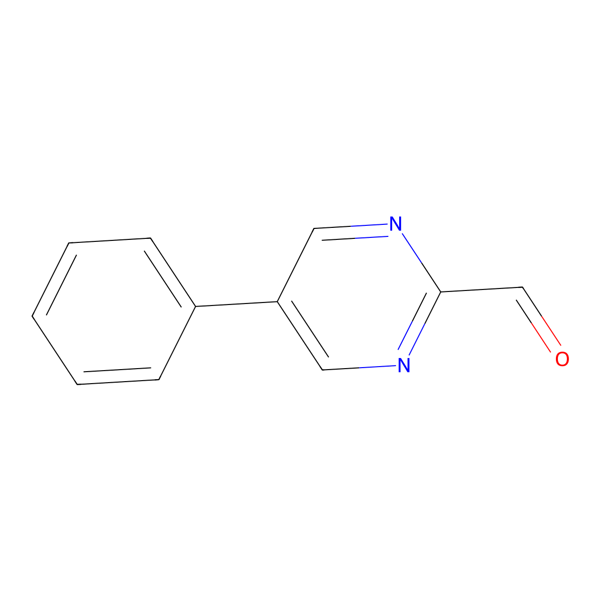 5-Phenylpyrimidine-2-carbaldehyde molecular structure, CAS 1261753-52-9