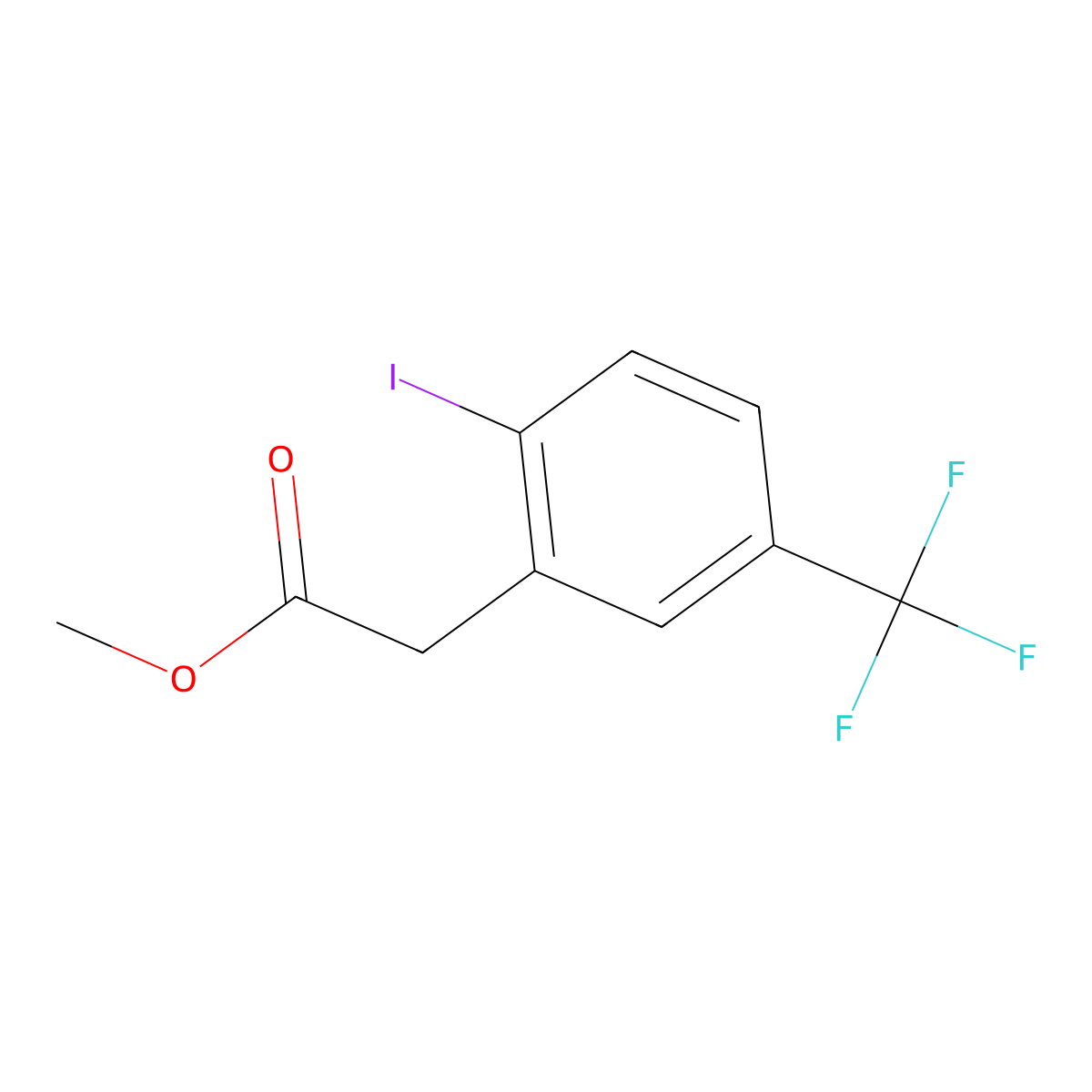 Methyl 2-iodo-5-(trifluoromethyl)phenylacetate molecular structure, CAS 1261753-55-2