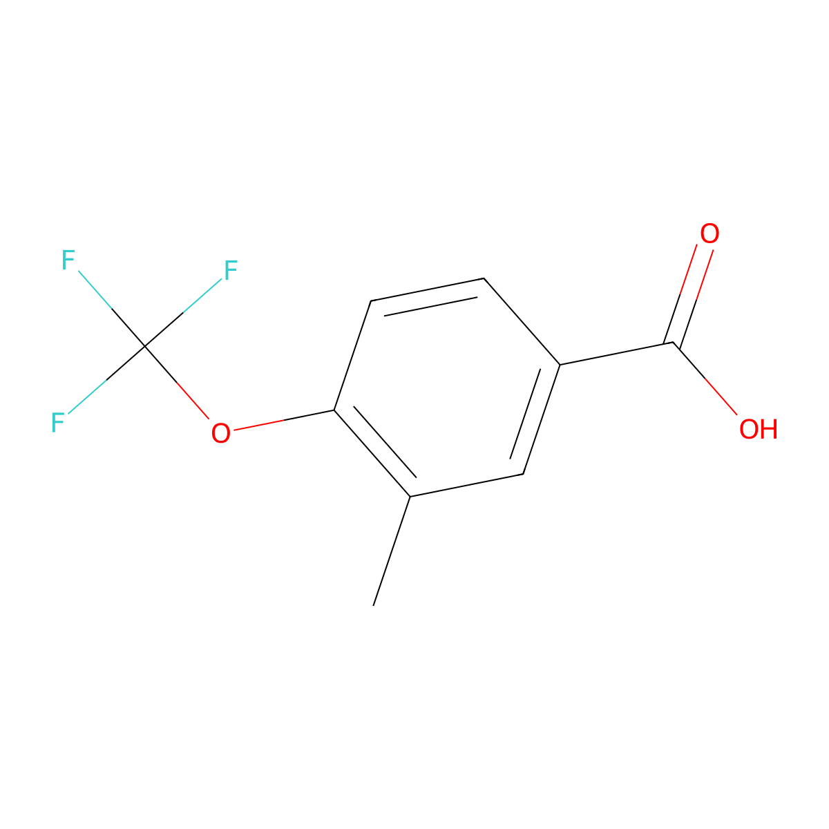 3-Methyl-4-(trifluoromethoxy)benzoic acid molecular structure, CAS 1261753-62-1