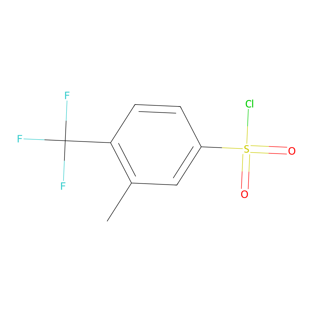 3-Methyl-4-(trifluoromethyl)benzene-1-sulfonyl chloride molecular structure, CAS 1261753-79-0