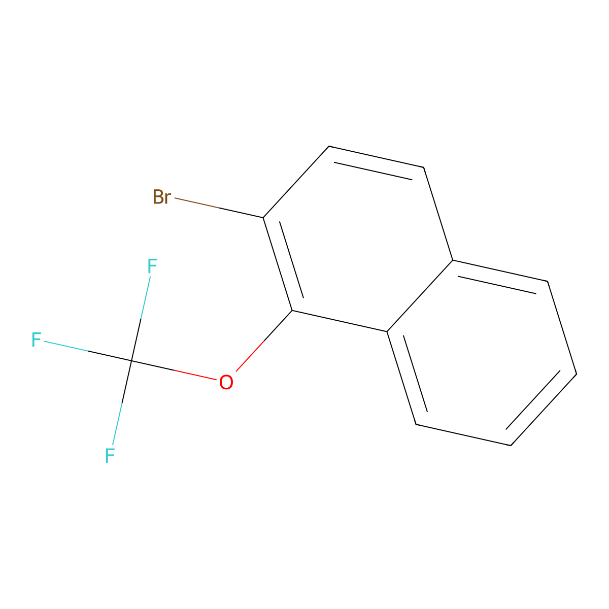 2-Bromo-1-(trifluoromethoxy)naphthalene molecular structure, CAS 1261753-80-3