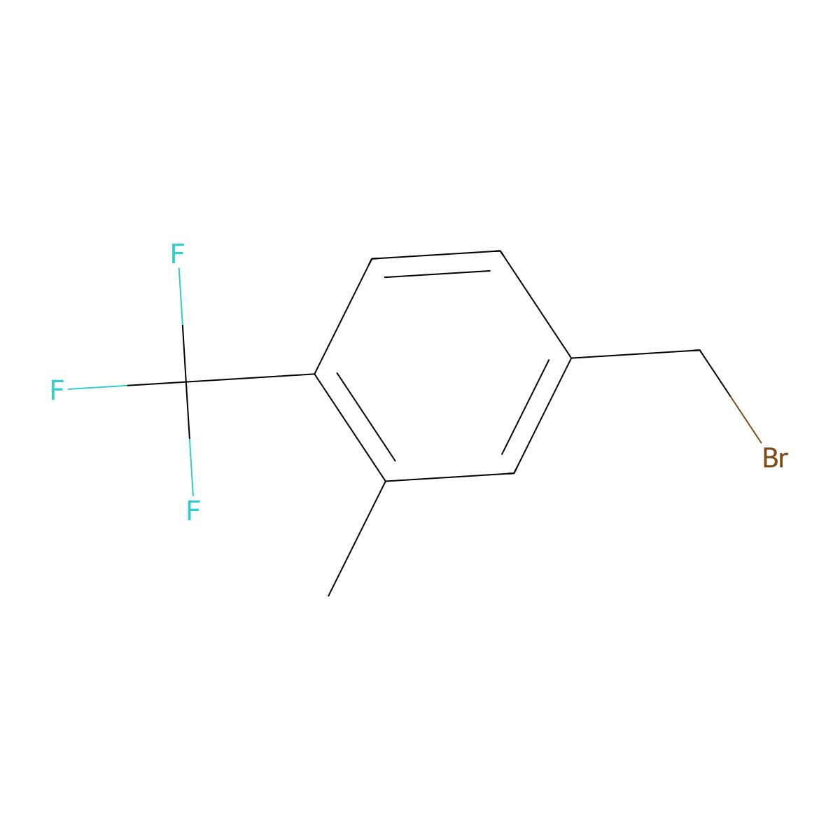 4-(Bromomethyl)-2-methyl-1-(trifluoromethyl)benzene molecular structure, CAS 1261753-84-7