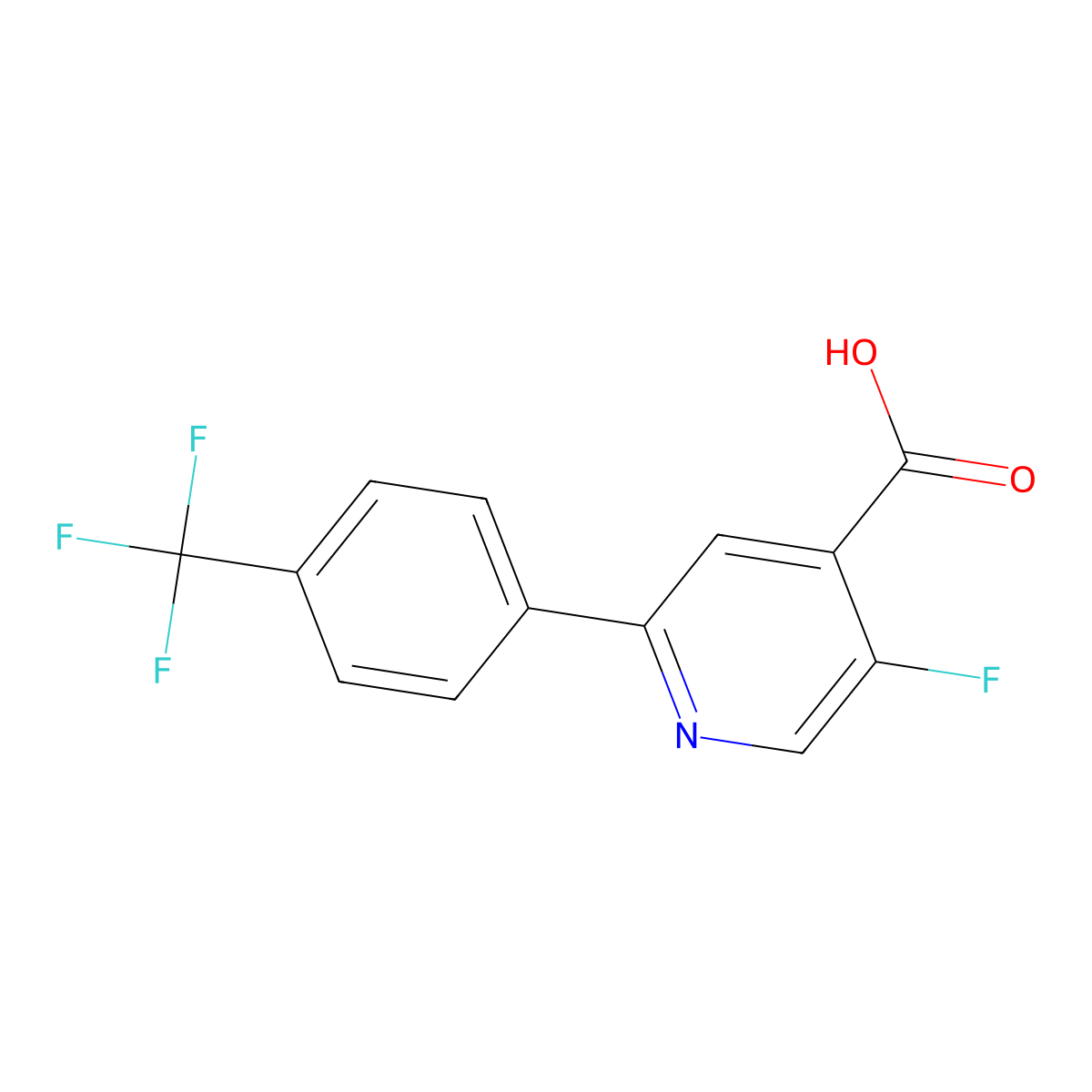 5-Fluoro-2-(4-(trifluoromethyl)phenyl)isonicotinic acid molecular structure, CAS 1261754-41-9