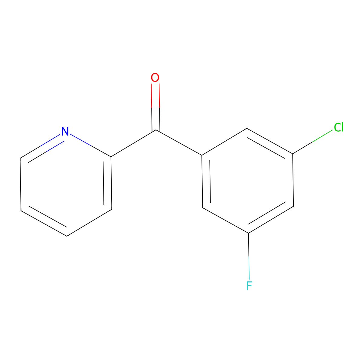 2-(3-Chloro-5-fluorobenzoyl)pyridine molecular structure, CAS 1261754-42-0