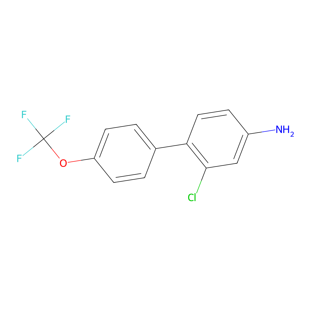 2-Chloro-4'-(trifluoromethoxy)-[1,1'-biphenyl]-4-amine molecular structure, CAS 1261754-61-3