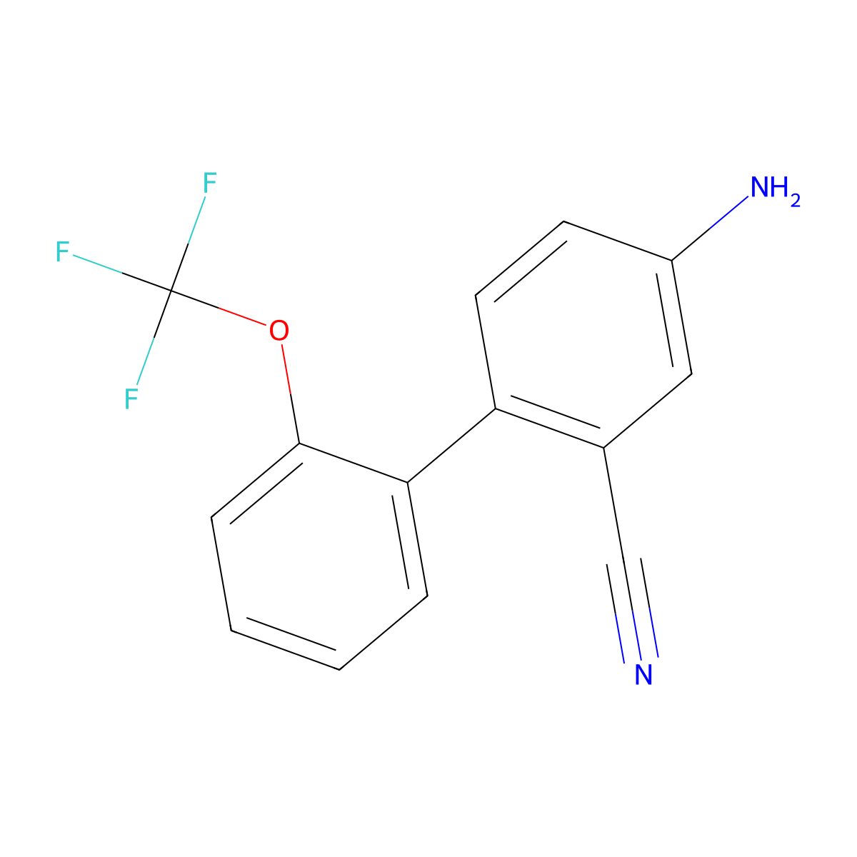 4-Amino-2'-(trifluoromethoxy)-[1,1'-biphenyl]-2-carbonitrile molecular structure, CAS 1261754-65-7