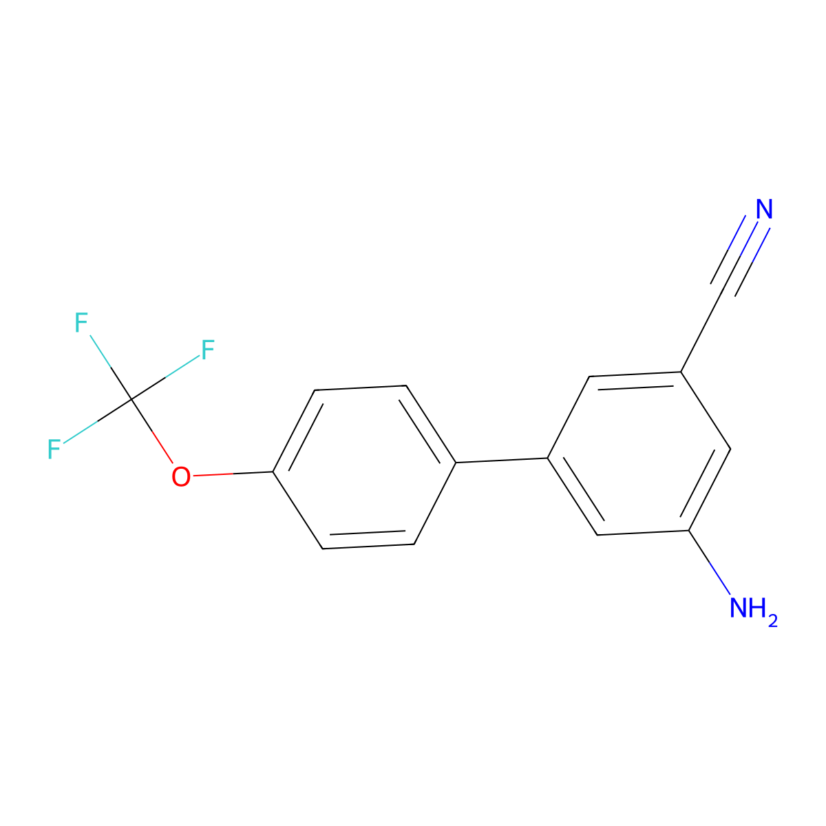 5-Amino-4'-(trifluoromethoxy)-[1,1'-biphenyl]-3-carbonitrile molecular structure, CAS 1261754-70-4