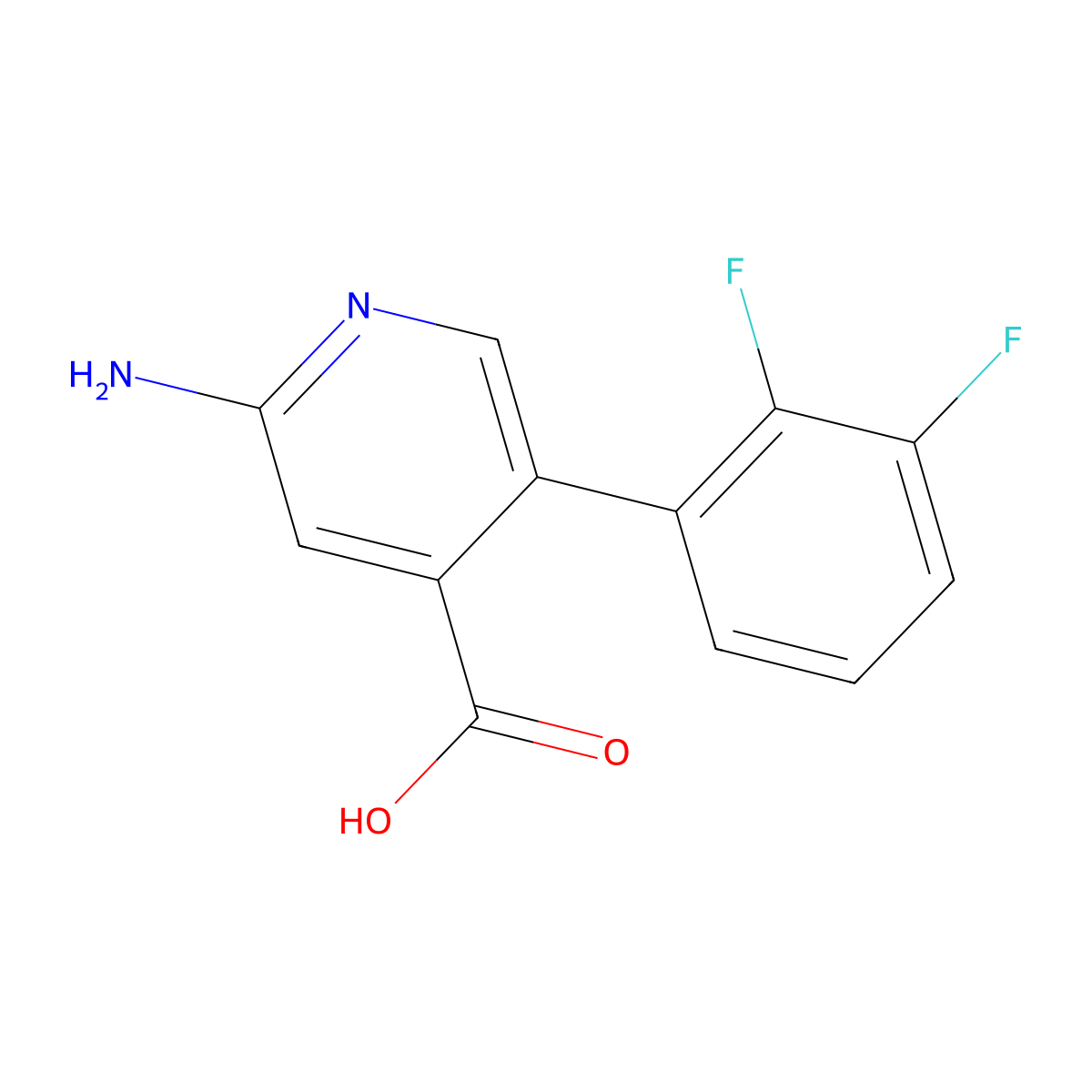 2-Amino-5-(2,3-difluorophenyl)pyridine-4-carboxylic acid molecular structure, CAS 1261754-76-0