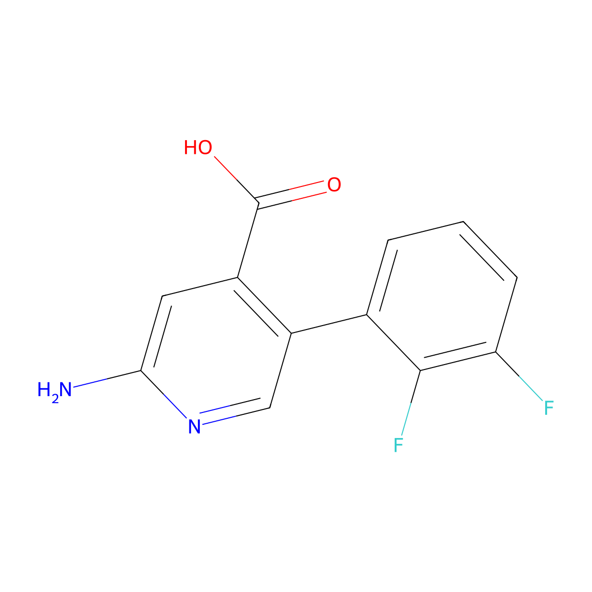 2-Amino-5-(2,3-difluorophenyl)pyridine-4-carboxylic acid molecular structure, CAS 1261754-76-0