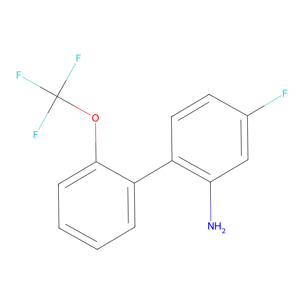 4-Fluoro-2'-(trifluoromethoxy)-[1,1'-biphenyl]-2-amine molecular structure, CAS 1261755-32-1