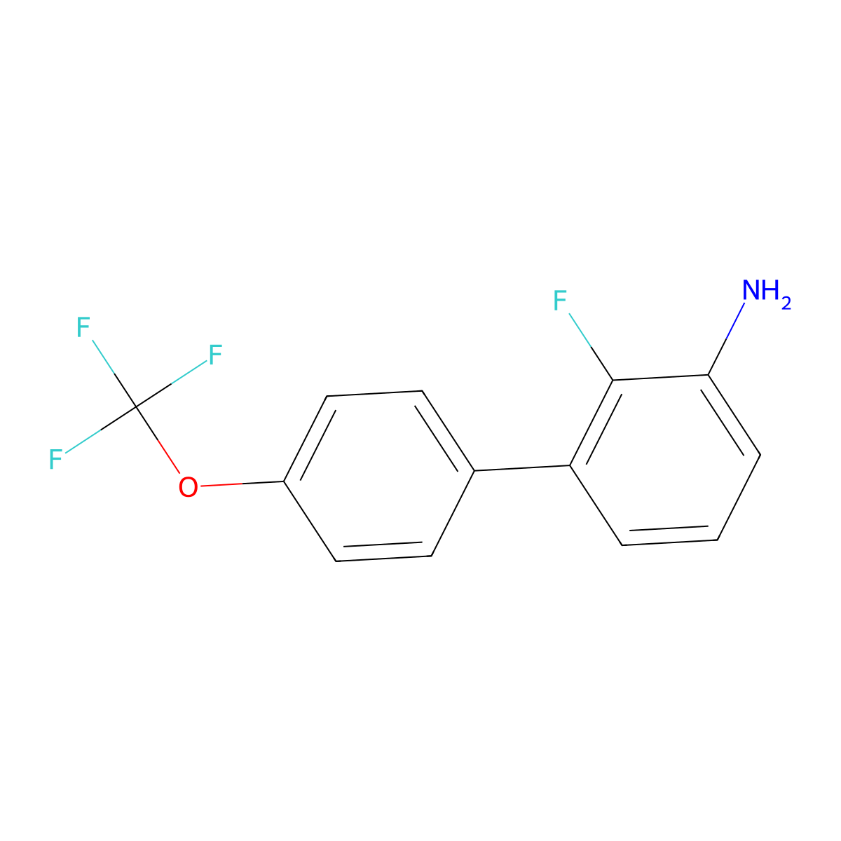 3-Amino-2-fluoro-4'-(trifluoromethoxy)biphenyl molecular structure, CAS 1261755-39-8
