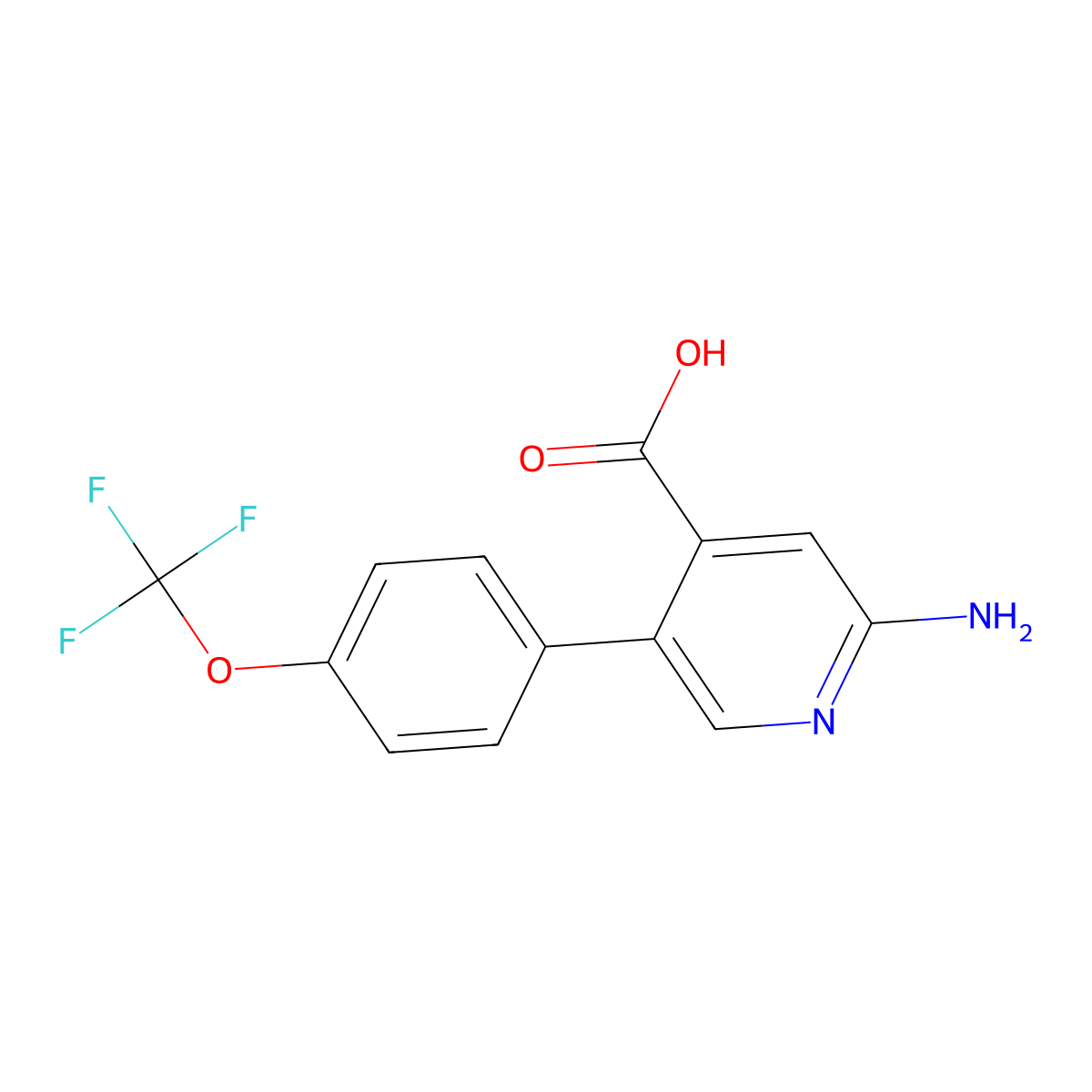 2-Amino-5-(4-(trifluoromethoxy)phenyl)isonicotinic acid molecular structure, CAS 1261755-93-4