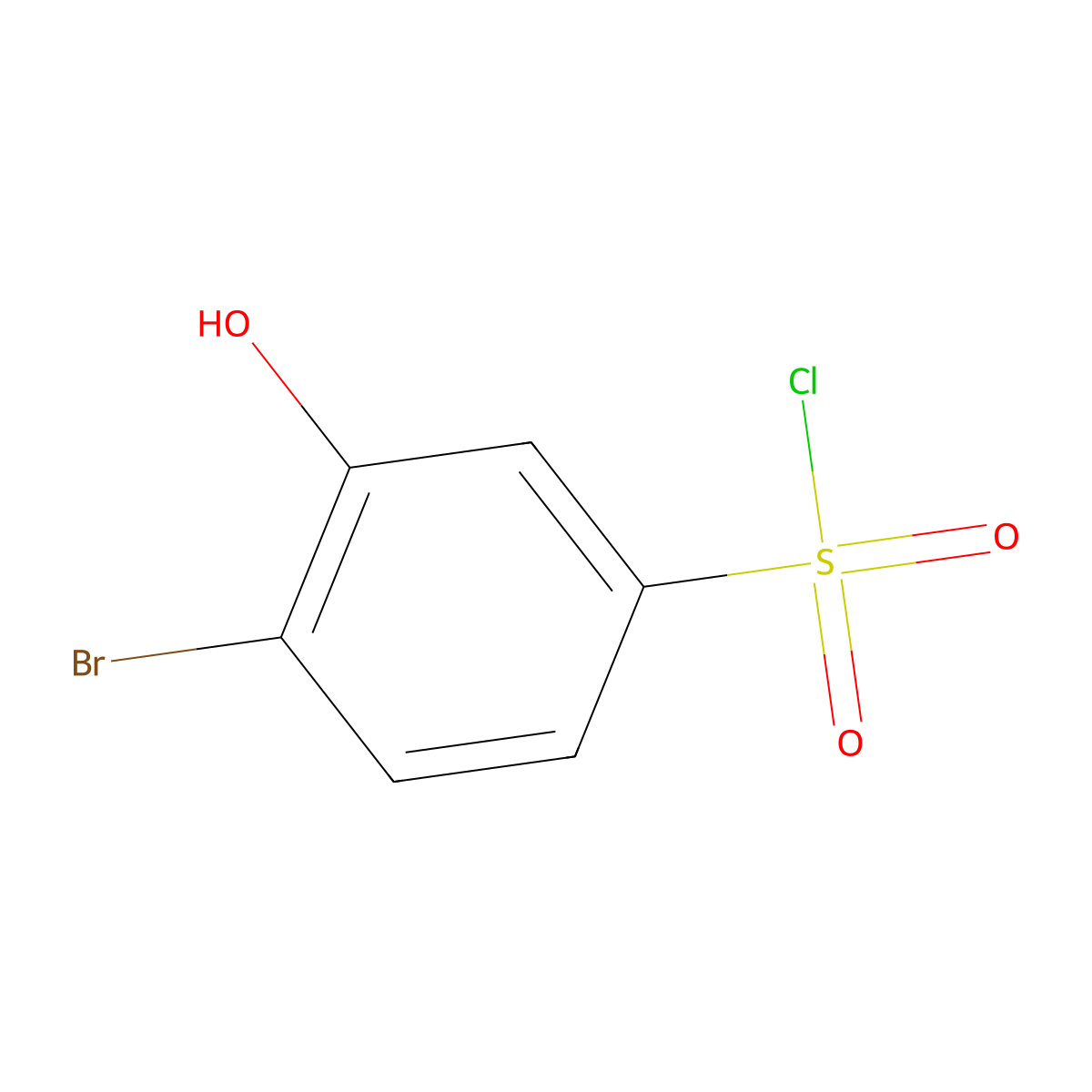 4-Bromo-3-hydroxybenzene-1-sulfonyl chloride molecular structure, CAS 1261756-67-5