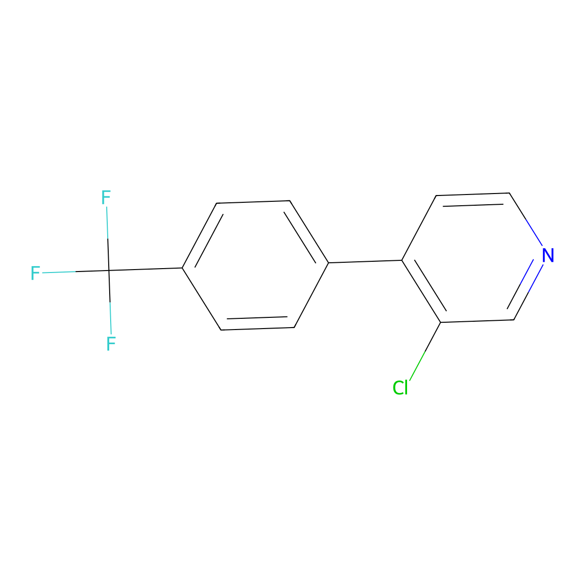 3-Chloro-4-(4-(trifluoromethyl)phenyl)pyridine molecular structure, CAS 1261757-84-9