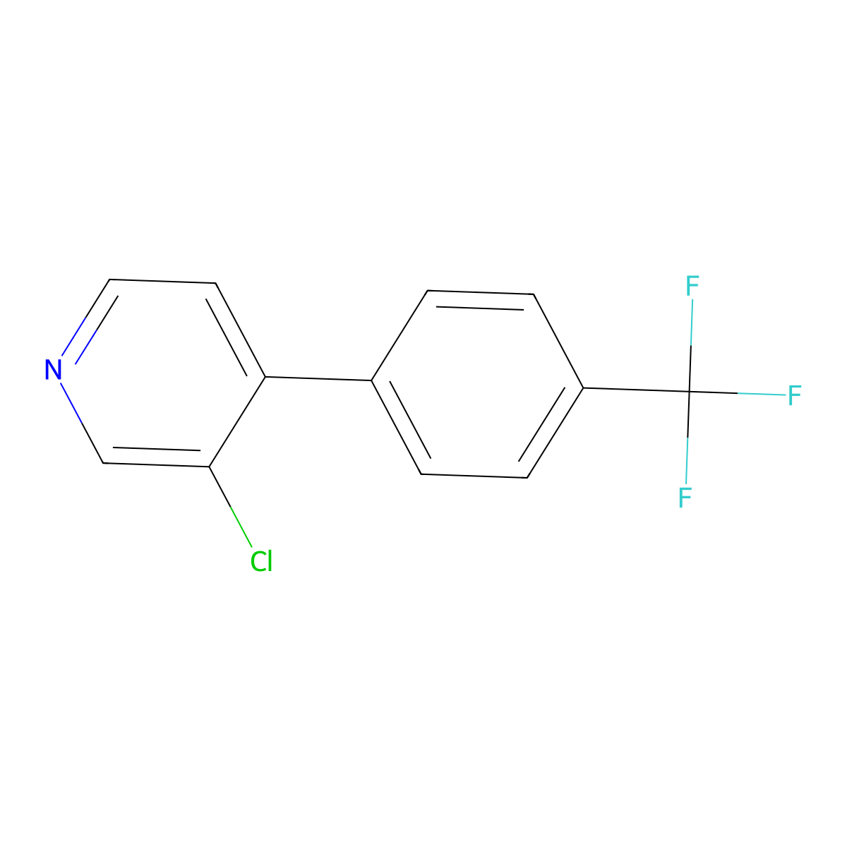 3-Chloro-4-(4-(trifluoromethyl)phenyl)pyridine molecular structure, CAS 1261757-84-9