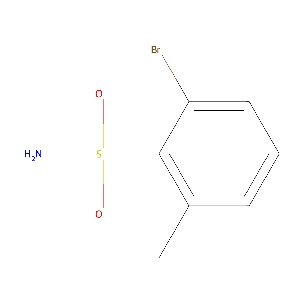 2-Bromo-6-methylbenzene-1-sulfonamide molecular structure, CAS 1261758-21-7