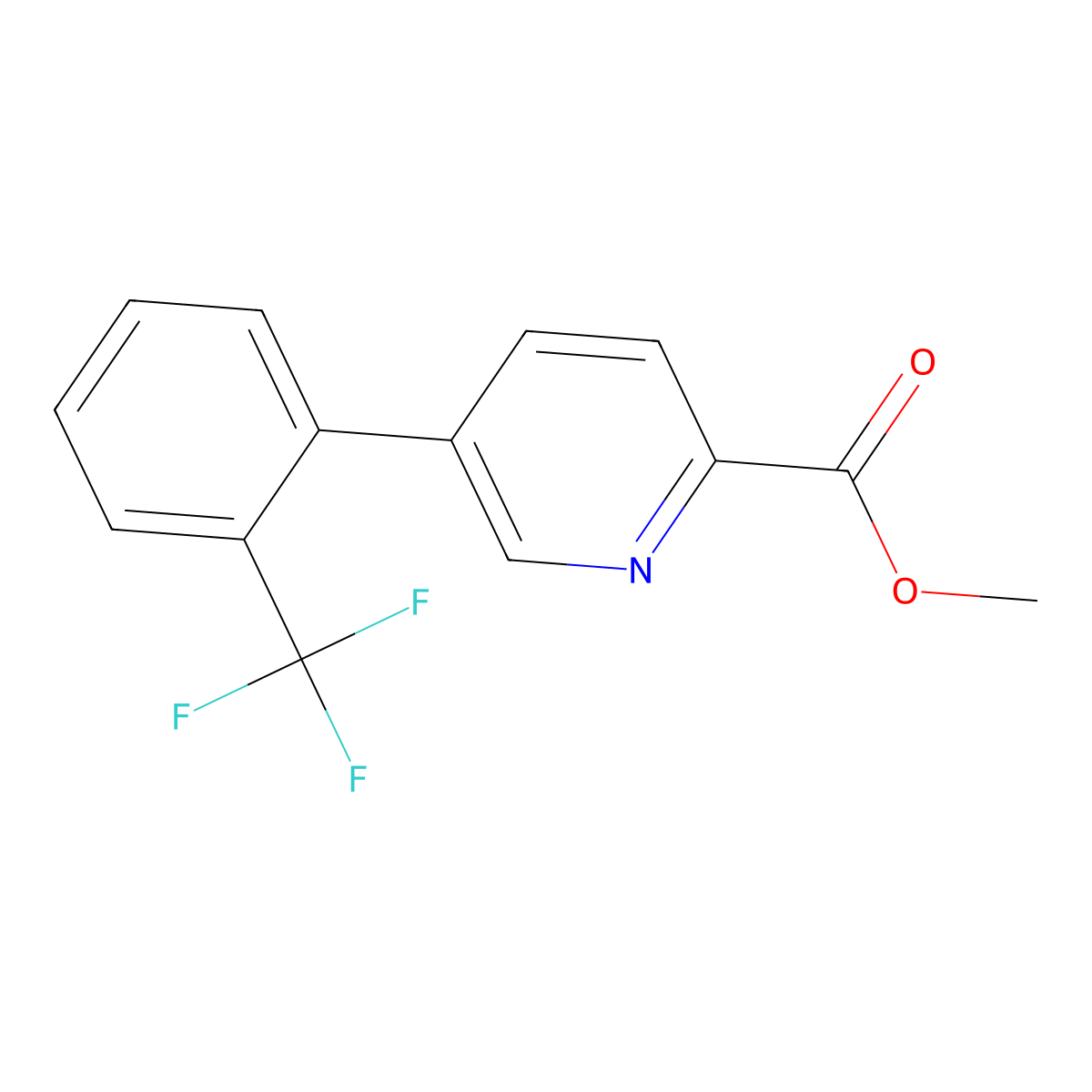 Methyl 5-(2-(trifluoromethyl)phenyl)picolinate molecular structure, CAS 1261758-48-8