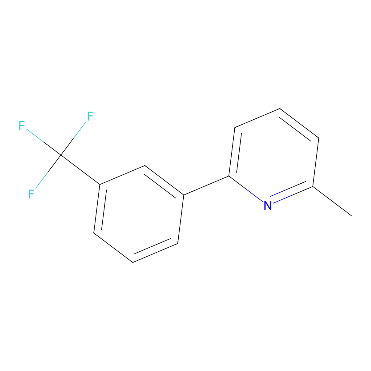 2-Methyl-6-[3-(trifluoromethyl)phenyl]pyridine molecular structure, CAS 1261758-54-6