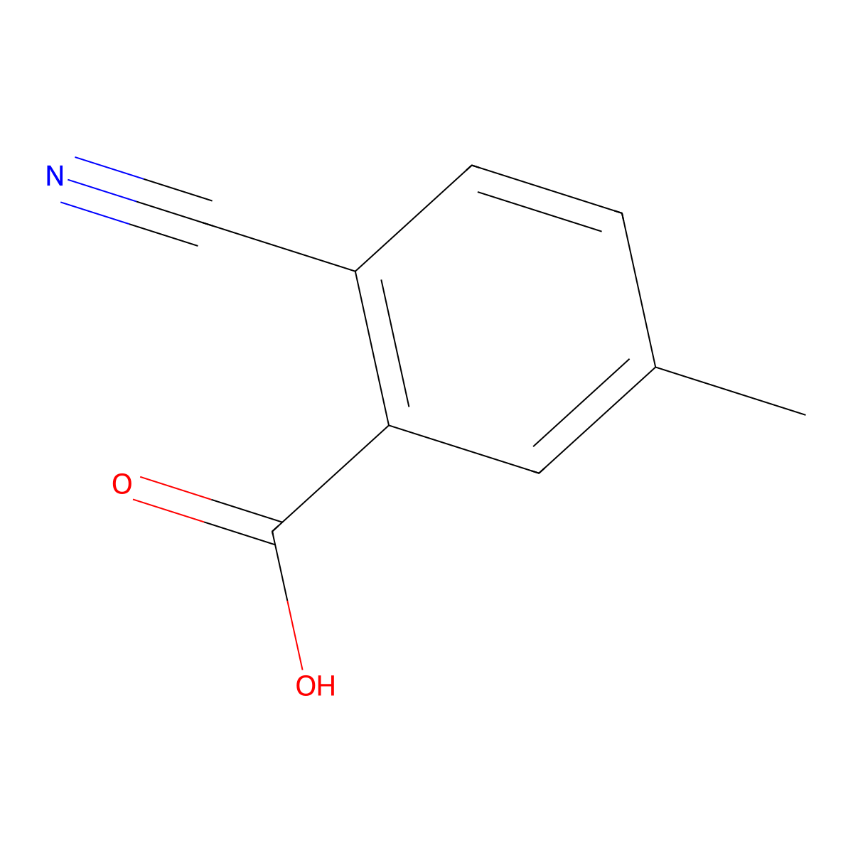 2-Cyano-5-methylbenzoic acid molecular structure, CAS 1261758-80-8