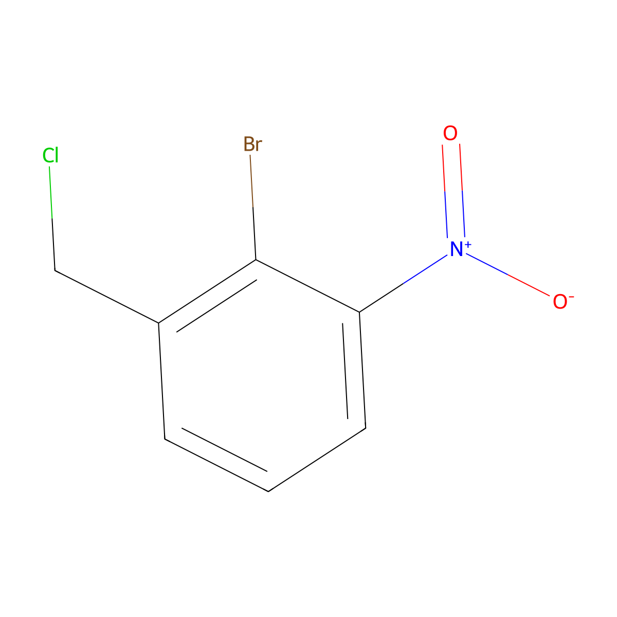 2-Bromo-1-(chloromethyl)-3-nitrobenzene molecular structure, CAS 1261758-96-6