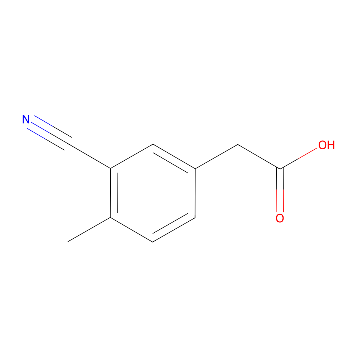 2-(3-Cyano-4-methylphenyl)acetic acid molecular structure, CAS 1261759-00-5