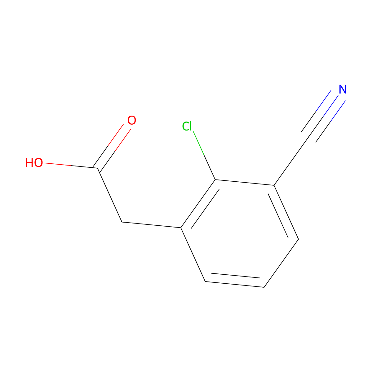 2-(2-Chloro-3-cyanophenyl)acetic acid molecular structure, CAS 1261759-53-8