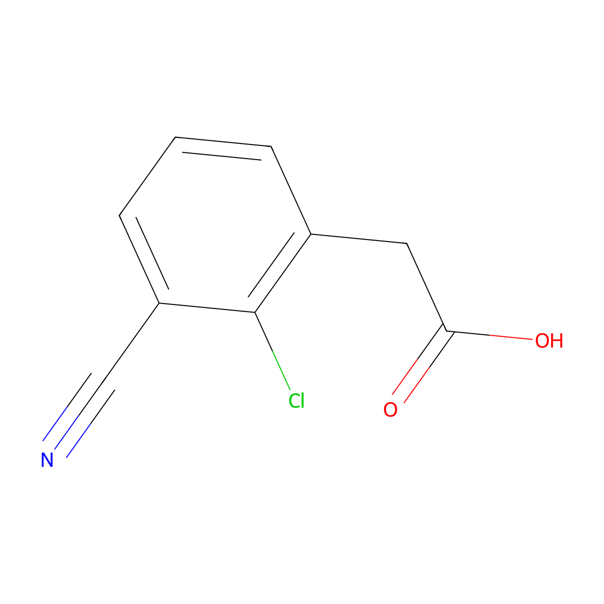 2-(2-Chloro-3-cyanophenyl)acetic acid molecular structure, CAS 1261759-53-8