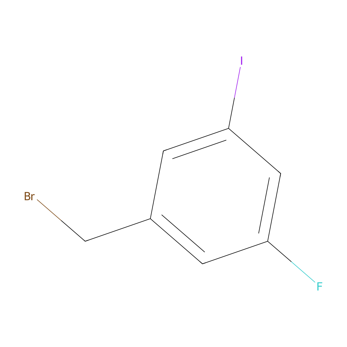 3-Fluoro-5-iodobenzyl bromide molecular structure, CAS 1261759-75-4