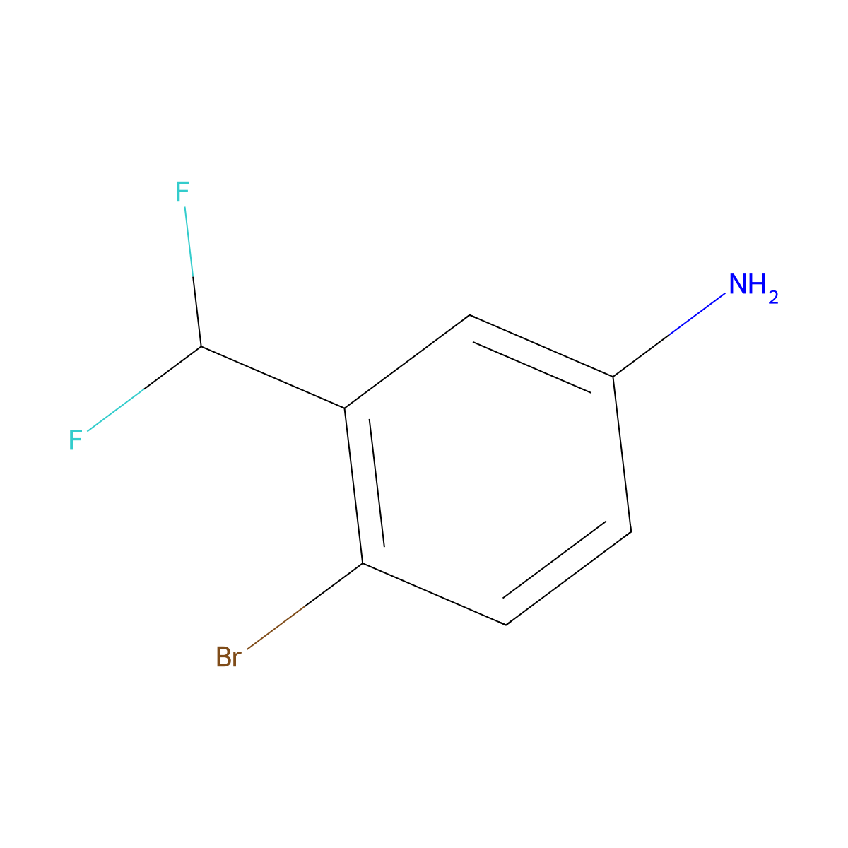 4-Bromo-3-(difluoromethyl)aniline molecular structure, CAS 1261760-16-0