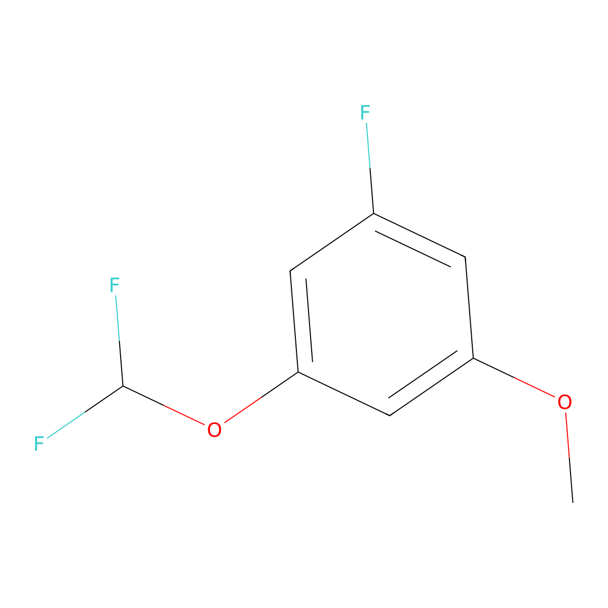 1-(Difluoromethoxy)-3-fluoro-5-methoxybenzene molecular structure, CAS 1261760-32-0