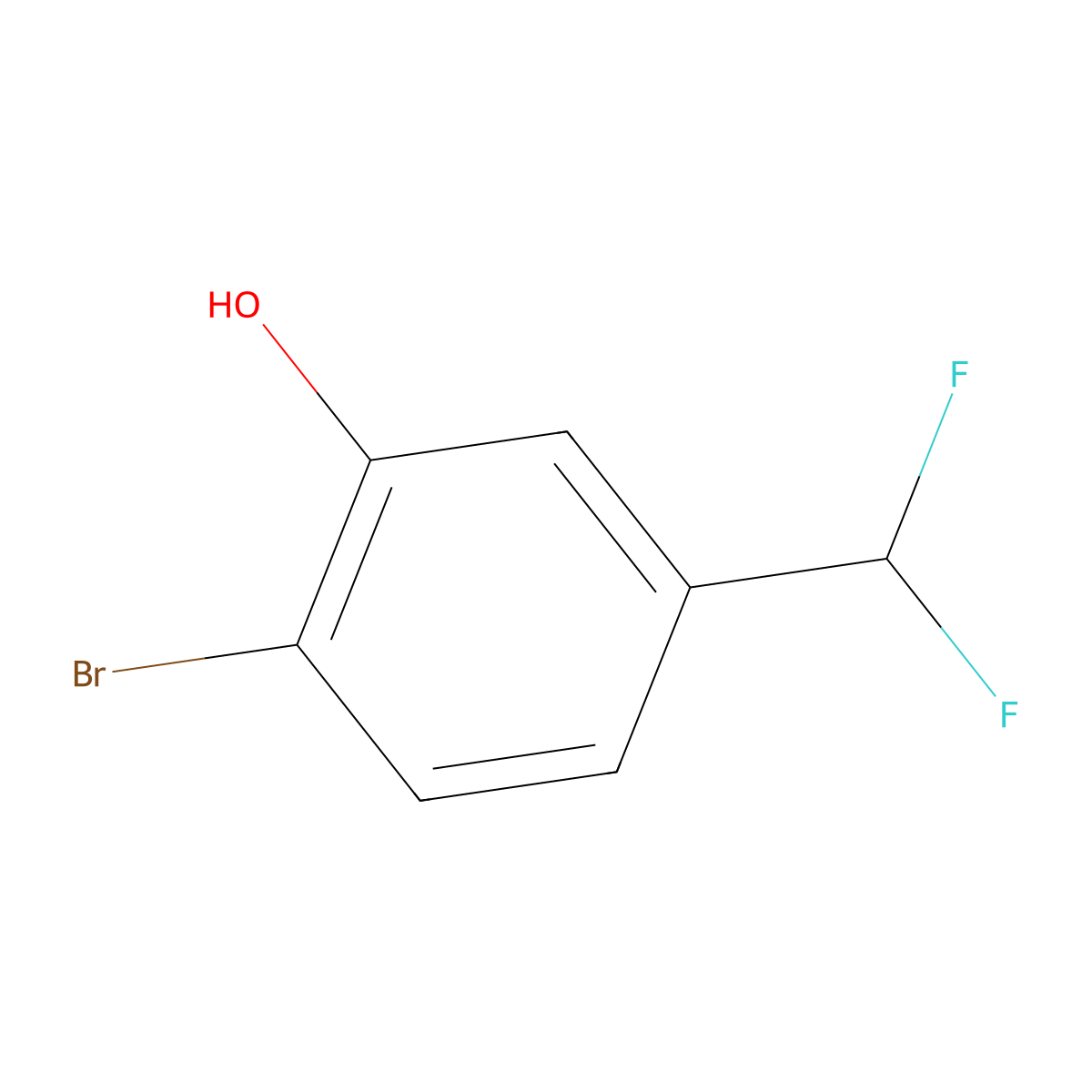 2-Bromo-5-(difluoromethyl)phenol molecular structure, CAS 1261760-40-0