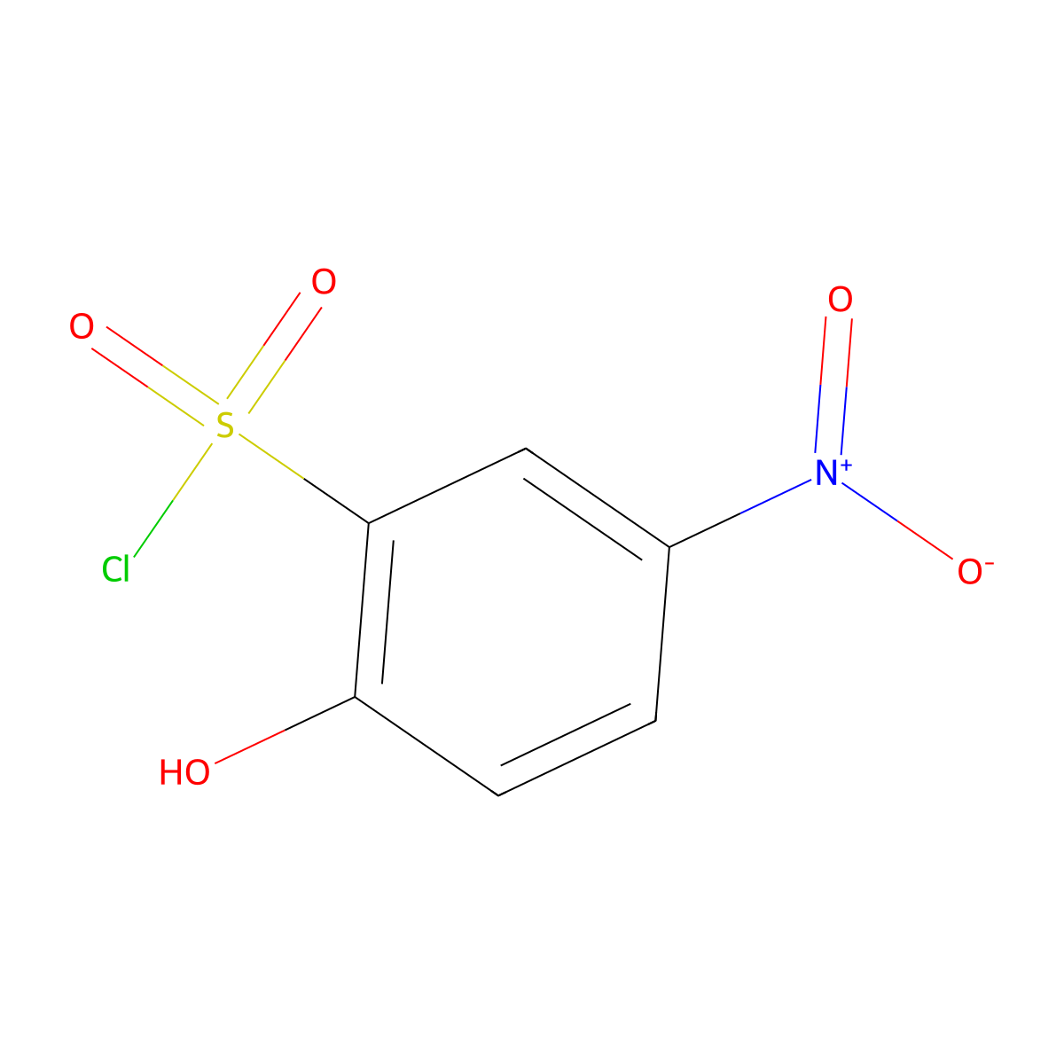 2-Hydroxy-5-nitrobenzene-1-sulfonyl chloride molecular structure, CAS 1261760-59-1