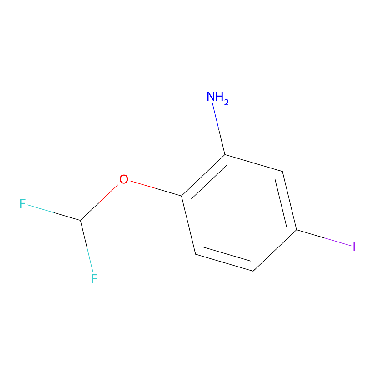 2-(Difluoromethoxy)-5-iodoaniline molecular structure, CAS 1261760-69-3