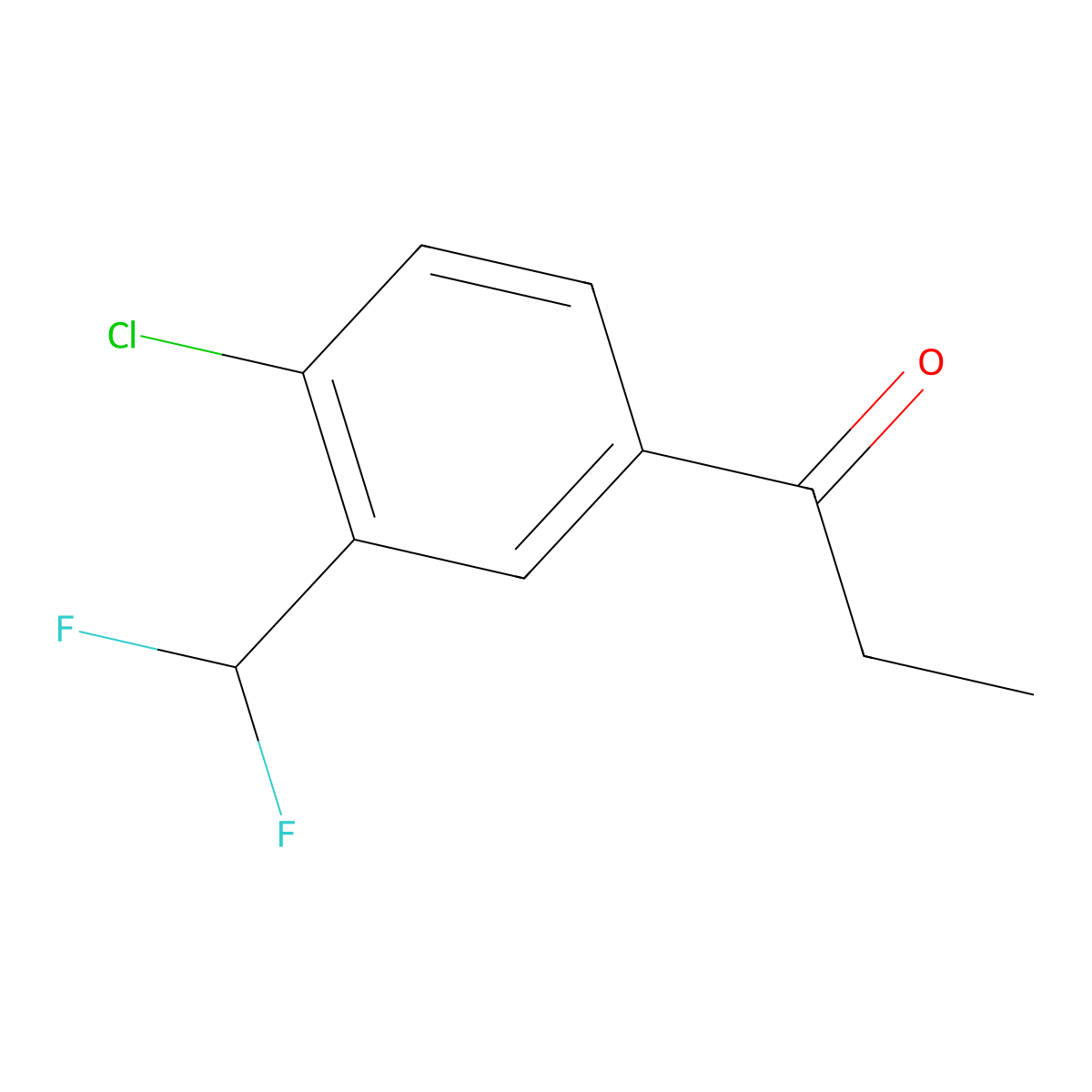 1-Propanone, 1-[4-chloro-3-(difluoromethyl)phenyl]- molecular structure, CAS 1261760-71-7