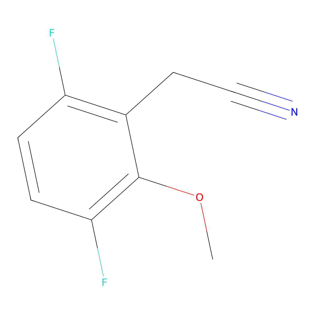 3,6-Difluoro-2-methoxyphenylacetonitrile molecular structure, CAS 1261760-73-9