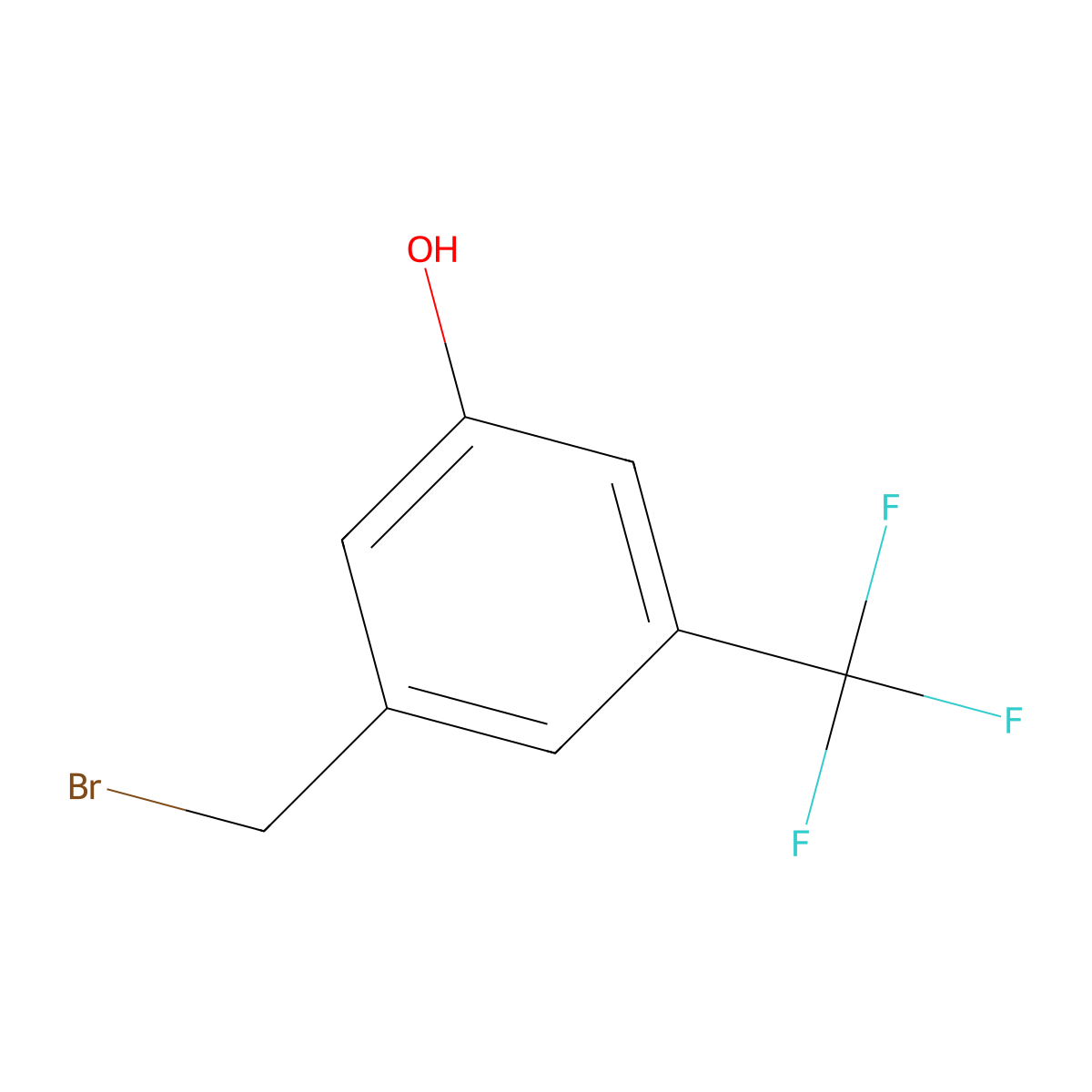 3-(Bromomethyl)-5-(trifluoromethyl)phenol molecular structure, CAS 1261761-17-4